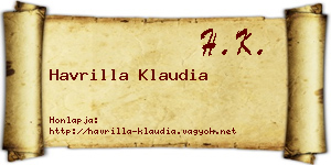Havrilla Klaudia névjegykártya