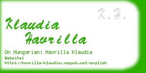 klaudia havrilla business card